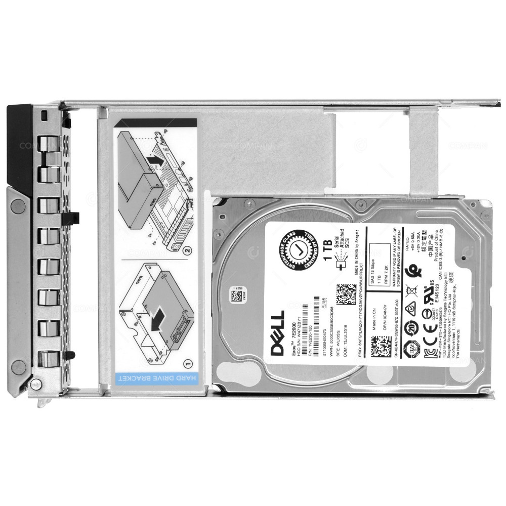 D4N7V G14 DELL HARD DRIVE 1TB 7.2K 12G 2.5 IN 3.5 SAS FOR G14 0D4N7V, ST1000NX0473